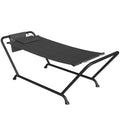 Garden Hammock with Stand and Headrest for Relaxing Outdoors Dark Grey Outsunny