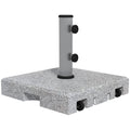 Grey 28kg Granite Parasol Base With Wheels And Handle For Heavy Duty Garden Use