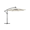 Image of a Beige 3m Cantilever Garden Parasol With Led Lights