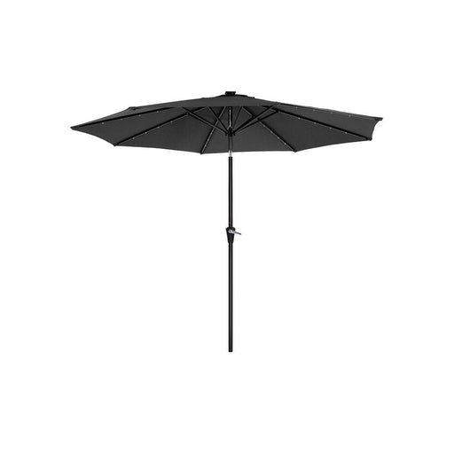 Image of a Grey 3m Garden Umbrella Parasol With Lights