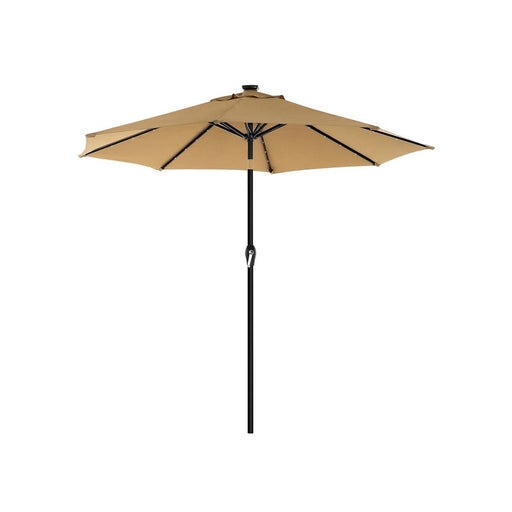 Image of a Taupe 3m Garden Umbrella Parasol With Lights