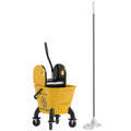 Yellow 26 Litre Mop Bucket with Wringer and Mop for Commercial Cleaning by Outsunny AOSOM