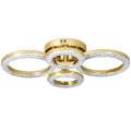 Modern LED Ceiling Light With 4 Rings And Adjustable Colour Temperature For Living Room Gold Tone Homcom