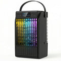 Portable Air Conditioner and Fan with Humidifier and LED Light for Bedrooms or Offices Black AOSOM