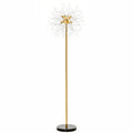 160cm Tall Floor Lamp with Crystallite Dandelion Design and Foot Switch, Silver