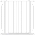 Extra Wide Dog Gate with Walk Through Door for Stairs and Hallways White AOSOM