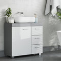 White Under Sink Bathroom Storage Cabinet with 3 Drawers for Organised Space by Vasagle