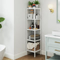 5 Tier Bamboo Bathroom Shelf Freestanding Narrow Storage Unit for Small Spaces by Songmics
