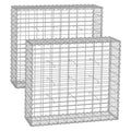 Metal Gabion Cage Baskets Set of 2 90x90x30cm Ideal for Walls & Landscaping by Songmics Songmics