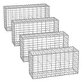 Set of 4 Metal Galvanised Steel Gabion Baskets for Garden Landscaping by Songmics Songmics
