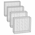 4 Pack Metal Gabion Cage Baskets 90x90x30cm Ideal for Stone Walls & Landscaping by Songmics Songmics