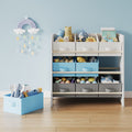 Kids Toy Organiser Shelf with 9 Fabric Storage Boxes for Bedroom or Playroom by Songmics