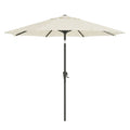 3m Beige Patio Parasol with Solar LED Lights and Adjustable UPF50 + Canopy by SONGMICS Songmics