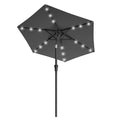 2m Garden Parasol With LED Solar Lights Steel Frame UPF50+ Canopy by SONGMICS Songmics