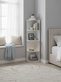 4 Tier Corner Shelf Unit with Rustic Wood Look for Living Room or Office by Vasagle VASAGLE