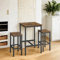 3 Piece Bar Table and Stools Set with High Dining Table and 2 Chairs for Kitchen by Vasagle