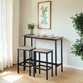 Industrial Bar Dining Table Set with 2 Stools for Kitchen or Breakfast Area by Vasagle
