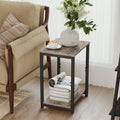 Small Wooden Side Table with Storage Shelf for Living Room or Bedroom by Vasagle