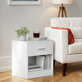 Set of 2 Nightstands with Drawer and Open Shelf for Bedroom or Living Room by Vasagle