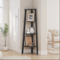 4 Tier Corner Bookshelf with Steel Frame for Living Room or Office Storage by Vasagle