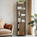 Tall 6 Tier Bookcase with Door and Adjustable Shelves for Home Office Storage by Vasagle