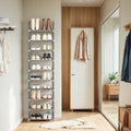 10 Tier Metal Shoe Rack with Customisable Shelves for Organised Storage by Songmics