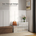 Stackable Clear Shoe Storage Boxes Pack of 8 Space Saving Organisers by Songmics