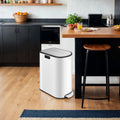 Dual Compartment 30L and 20L Kitchen Recycling and Waste Pedal Bin with Wing Lids by Songmics