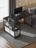 L-Shaped Corner Computer Desk with Power Outlets and Storage Shelves by Vasagle VASAGLE