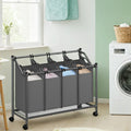 Rolling Laundry Cart with 4 Removable 45L Bags for Bedroom or Bathroom by Songmics