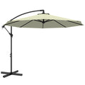 Cantilever Parasol for Garden Dining and Relaxing with Adjustable Shade With UPF 30+ UV Protection, Beige Outsunny