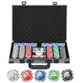 400 Piece Poker Chips Set with Mat Numbered Chips and Case for Texas Holdem Grey AOSOM