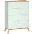 4 Drawer Bedroom Chest for Organised Clothes Storage with Easy Clean Surface Light Green Oak