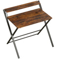 Folding Desk with Upper Shelf for Small Spaces and Easy Storage Rustic Brown AOSOM
