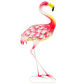 Pink Metal Flamingo Garden Statue with Ground Stakes for Outdoor Pond Decor by Outsunny