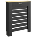 Radiator Cover with Storage Drawer for Safe Hallway Heating Black Wood Effect Homcom