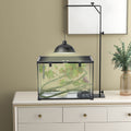 Adjustable Reptile Lamp Stand with Hook and Stable Base for Terrariums Black AOSOM