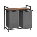 VASAGLE 2 Compartment Laundry Sorter: Rustic Brown & Grey VASAGLE