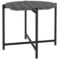 Outdoor Side Table for Garden or Patio with Weather Resistant Wood Top Dark Grey Black Outsunny