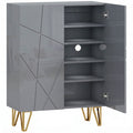 Shoe Cabinet with Adjustable Shelves for Hallway Storage and Clutter-Free Entrance High Gloss Grey