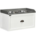 Stainless Steel Raised Dog Bowls With Storage Drawer For Large Pets, White