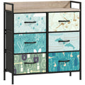 6 Drawer Chest of Drawers with Spacious Storage for Bedroom or Living Room Blue
