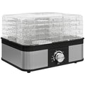 5 Tier Stainless Steel Food Dehydrator with Adjustable Temperature for Snacks and Jerky Black AOSOM
