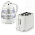 1.7L Rapid Boil Kettle and 2 Slice Toaster Set With Browning Control Cream AOSOM