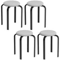 Stackable Stools Set of 4 for Extra Seating and Easy Storage Grey Black