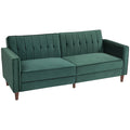 Dark Green Velvet Feel 3 Seater Sofa Bed Modern Design by HOMCOM