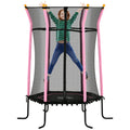 Pink Kids Trampoline with Safety Enclosure for Ages 3-10 by HOMCOM Homcom