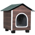 Insulated Outdoor Cat House With Waterproof Roof And Raised Base For Winter Comfort Red Brown