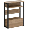 Industrial Style Side Table With Shelf For Living Room Or Bedroom Black Walnut Brown AOSOM