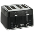 4 Slice Toaster with Dual Controls for Fast Family Breakfasts Black Silver Tone Homcom